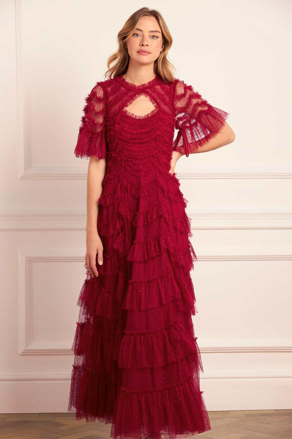 needle & thread Aviana Short Sleeve Gown