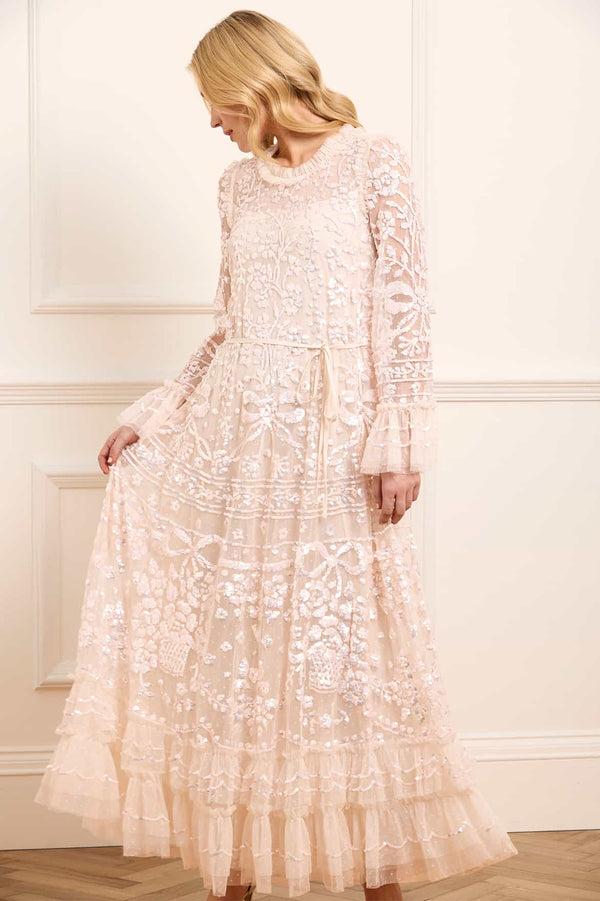 Needle & Thread Celia Long Sleeve Ankle Gown