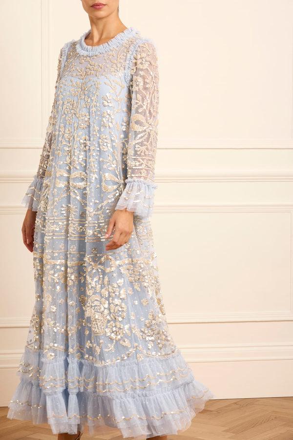 needle & thread Celia Long Sleeve Ankle Gown