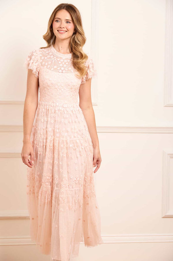 Needle & Thread Clover Short Sleeve Ankle Gown