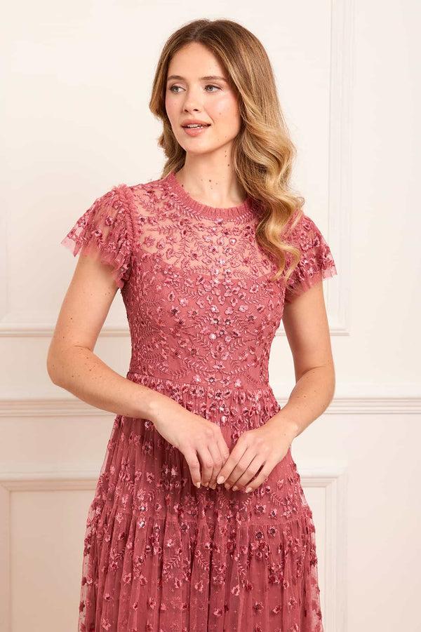 Needle & Thread Clover Short Sleeve Ankle Gown