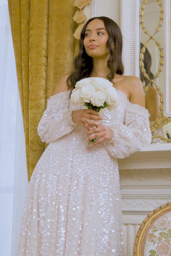 Needle & Thread Confetti Gloss Off-Shoulder Gown