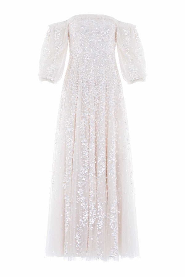 Needle & Thread Confetti Gloss Off-Shoulder Gown