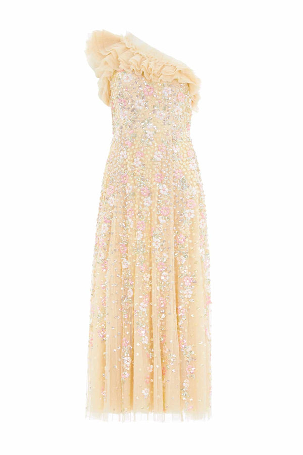 Needle & Thread Confetti One-Shoulder Ankle Gown