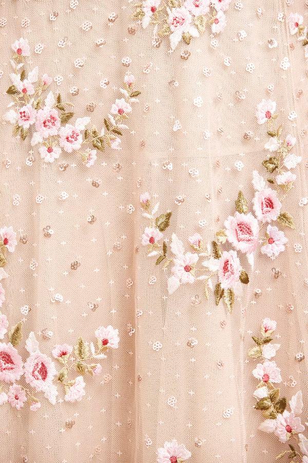 Needle & Thread Crescent Roses Cape Ankle Gown