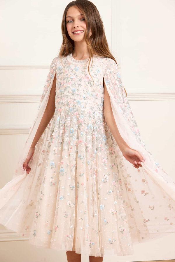 Needle & Thread Dahlia Ditsy Cape Kids Dress
