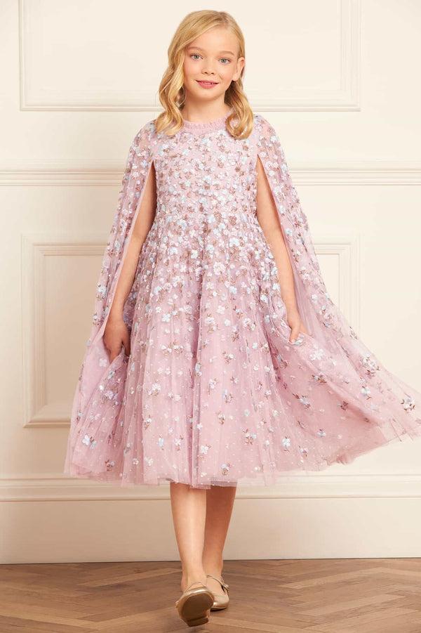 Needle & Thread Dahlia Ditsy Cape Kids Dress