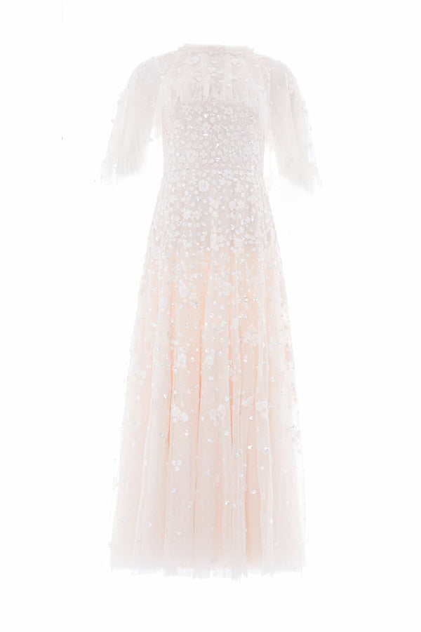 Needle & Thread Dahlia Ditsy Short Cape Ankle Gown