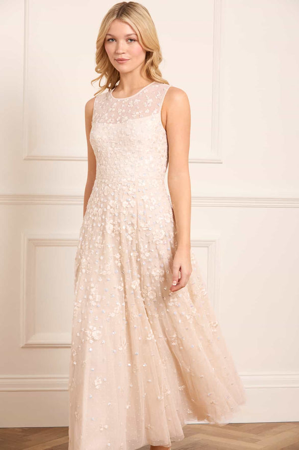 Needle & Thread Dahlia Ditsy Short Cape Ankle Gown