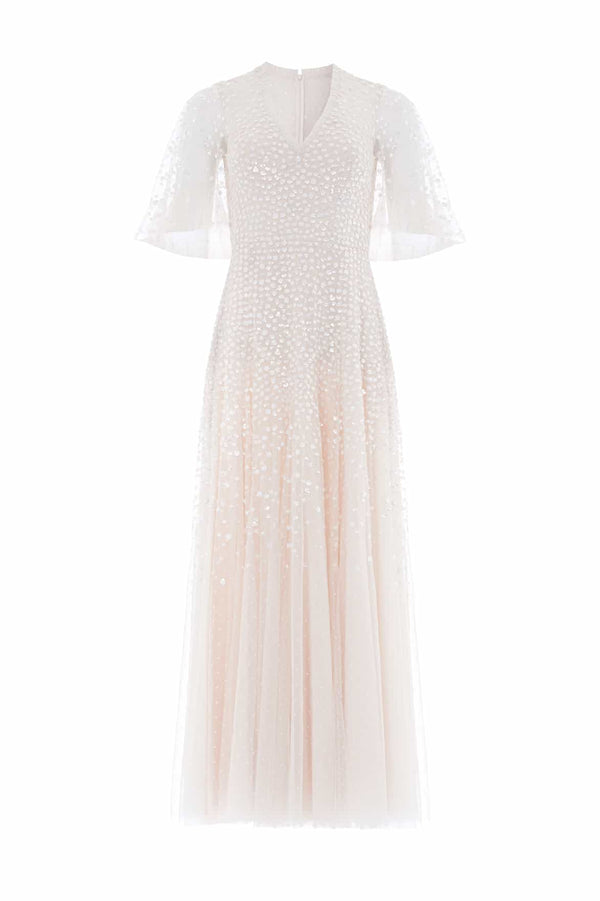 Needle & Thread Dappled Sequin Cape Ankle Gown