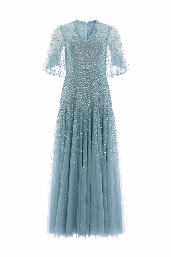 Needle & Thread Dappled Sequin Cape Ankle Gown
