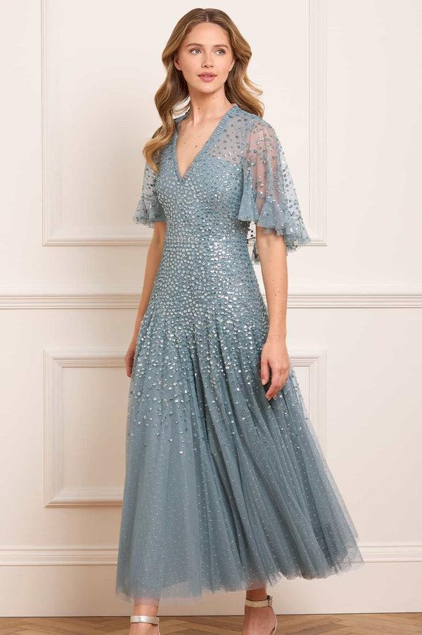 Needle & Thread Dappled Sequin Cape Ankle Gown