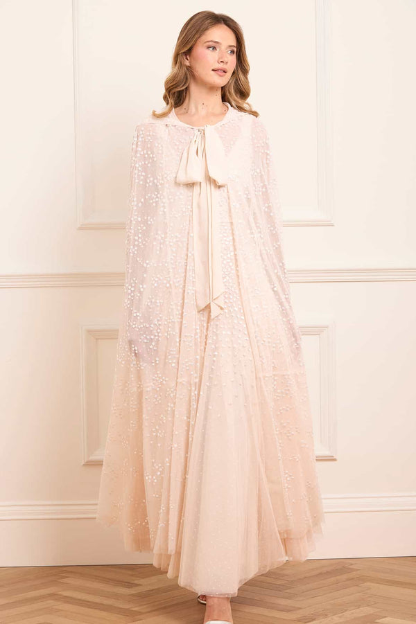Needle & Thread Dappled Sequin Hooded Long Cape