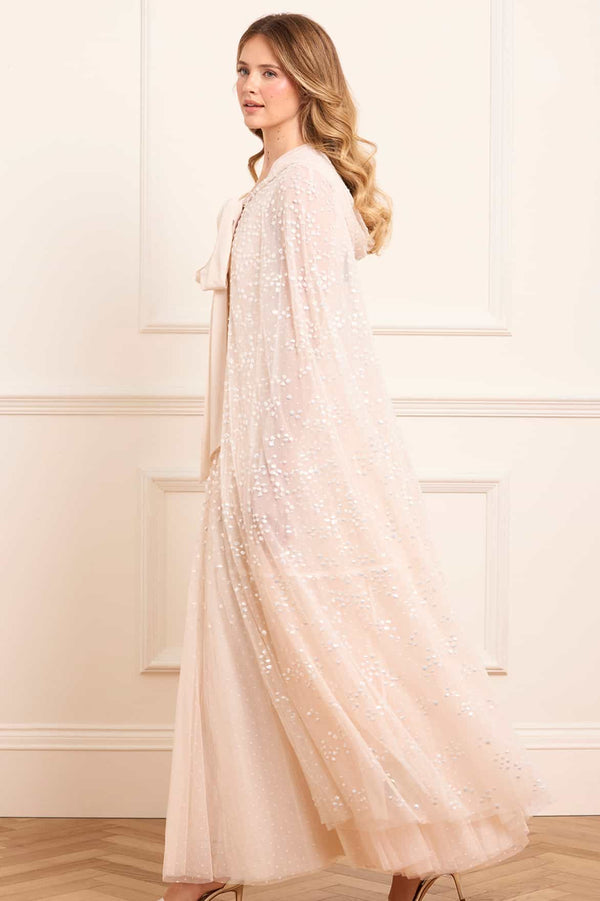 Needle & Thread Dappled Sequin Hooded Long Cape