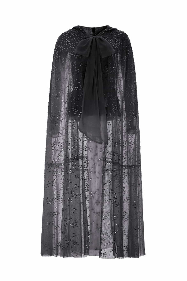 Needle & Thread Dappled Sequin Hooded Long Cape