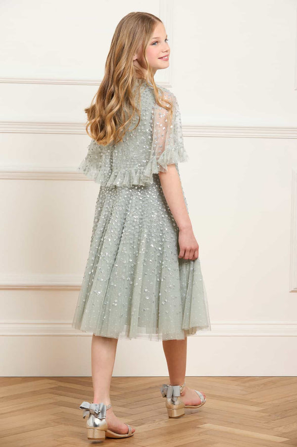 Needle & Thread Dappled Sequin Short Cape Kids Dress