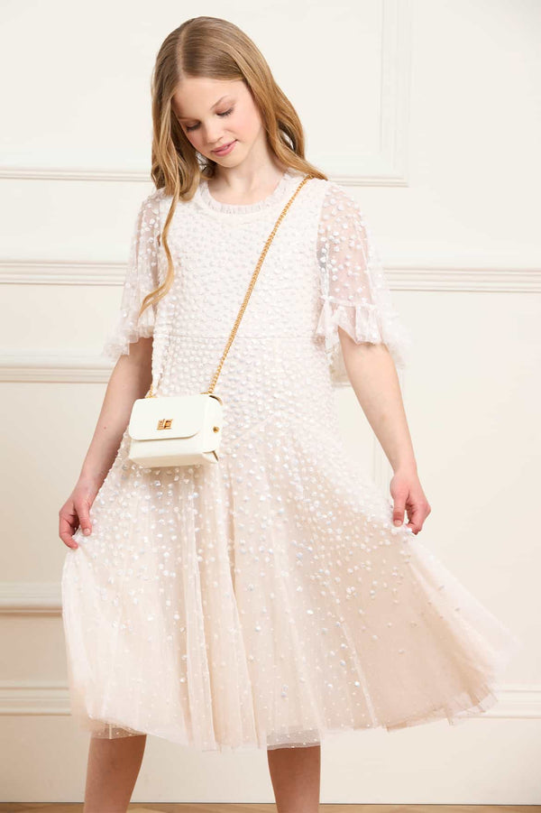 Needle & Thread Dappled Sequin Short Cape Kids Dress