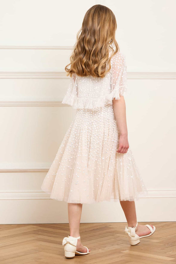 Needle & Thread Dappled Sequin Short Cape Kids Dress