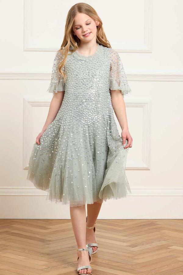 needle & thread Dappled Sequin Short Cape Kids Dress