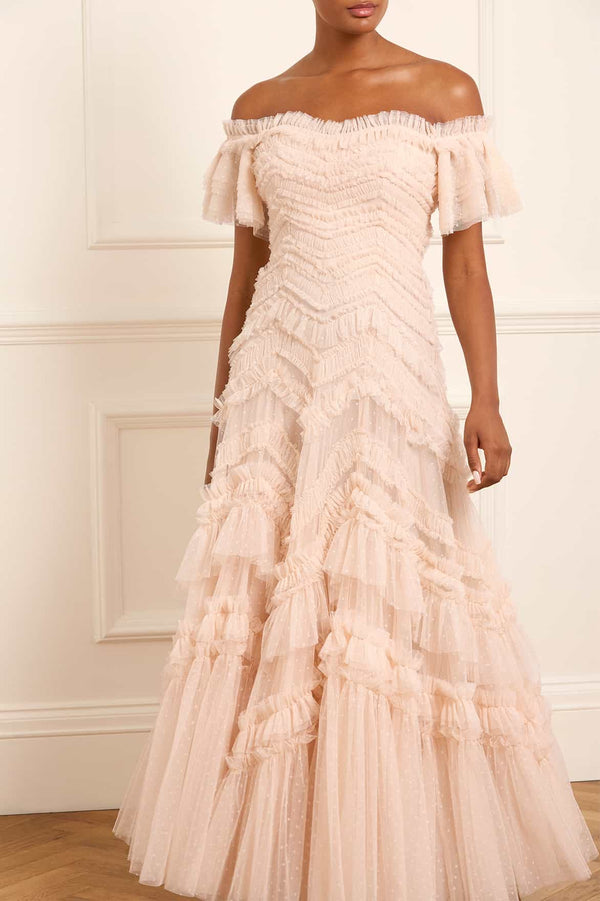 Needle & Thread Elia Off-Shoulder Gown