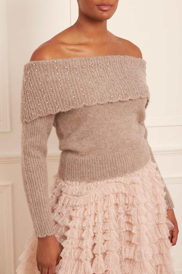 Needle & Thread Embellished Bardot Jumper