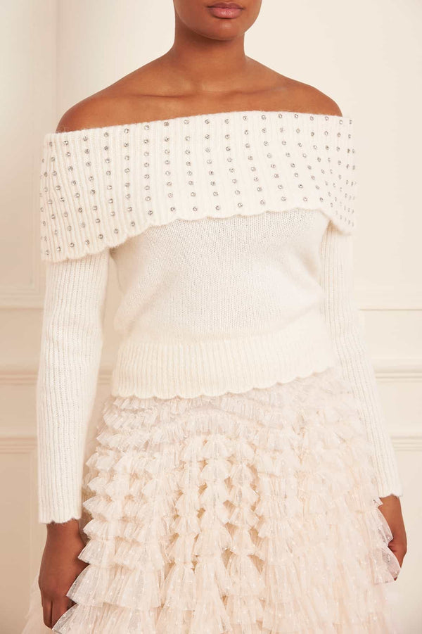 needle & thread Embellished Bardot Jumper