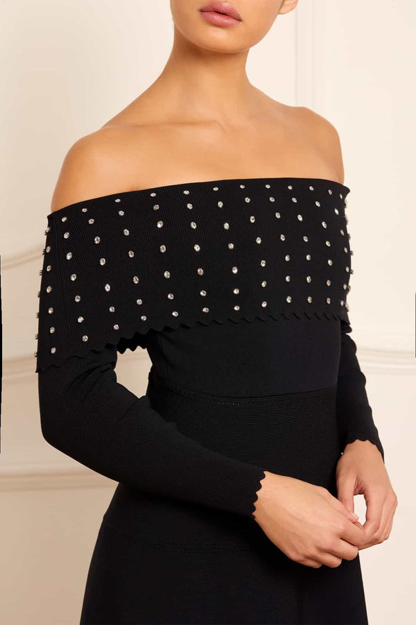 Needle & Thread Embellished Bardot Knit Gown