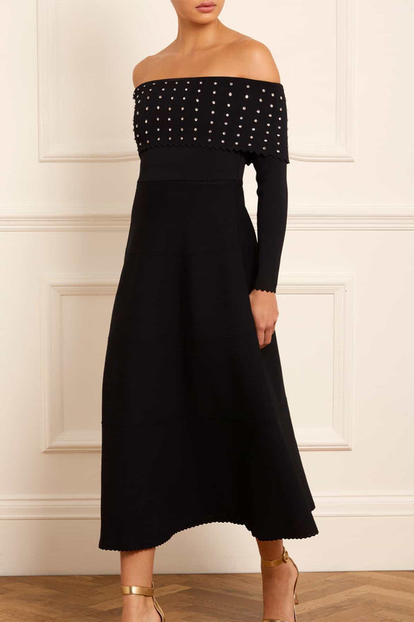needle & thread Embellished Bardot Knit Gown