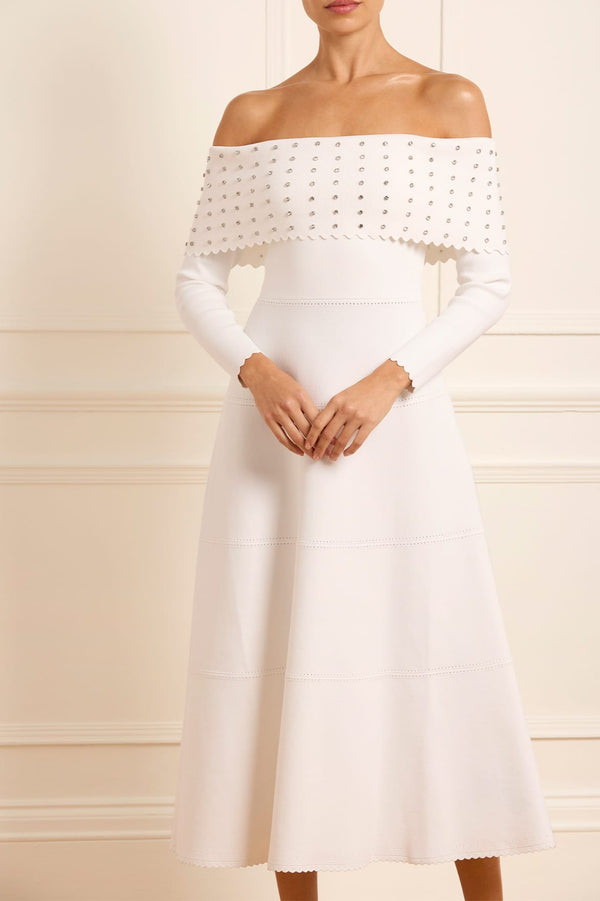 needle & thread Embellished Bardot Knit Gown