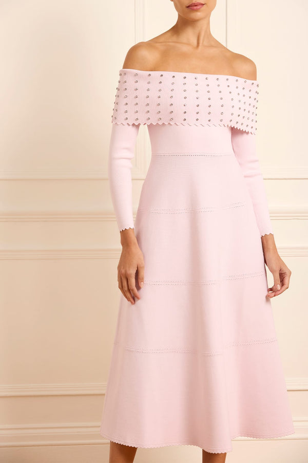 needle & thread Embellished Bardot Knit Gown