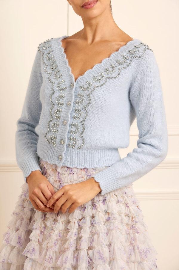 Needle & Thread Embellished V-Neck Short Cardigan