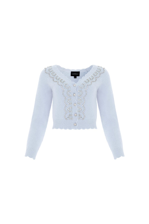 Needle & Thread Embellished V-Neck Short Cardigan