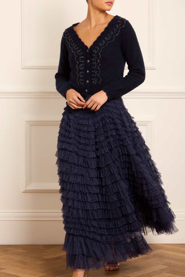 Needle & Thread Embellished V-Neck Short Cardigan