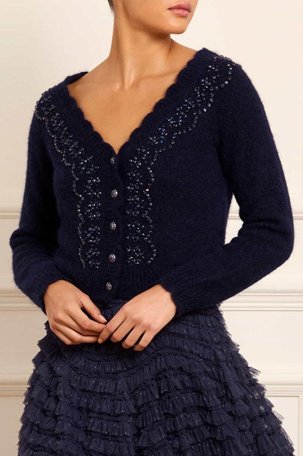needle & thread Embellished V-Neck Short Cardigan