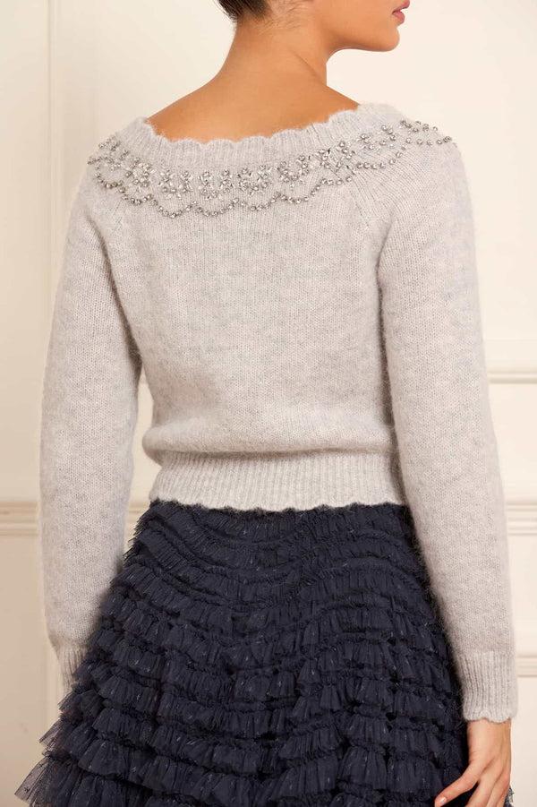 Needle & Thread Embellished V-Neck Short Cardigan