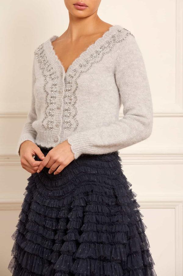 needle & thread Embellished V-Neck Short Cardigan