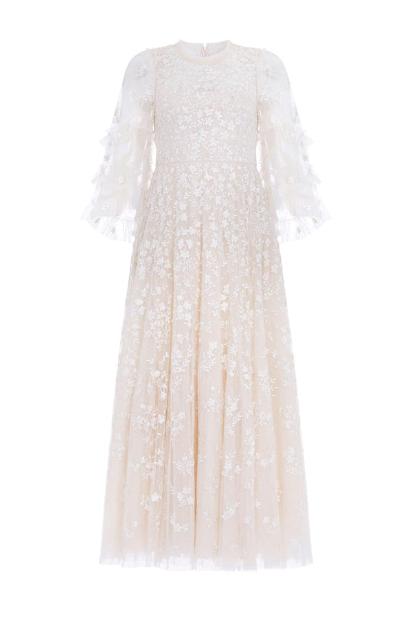 Needle & Thread Everett Bloom Round Neck Ankle Gown