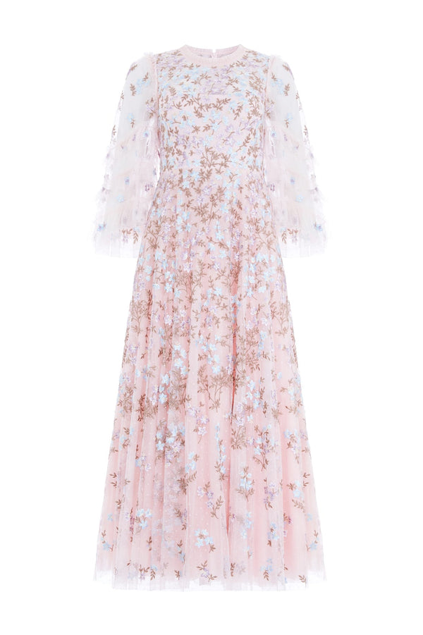 Needle & Thread Everett Bloom Round Neck Ankle Gown