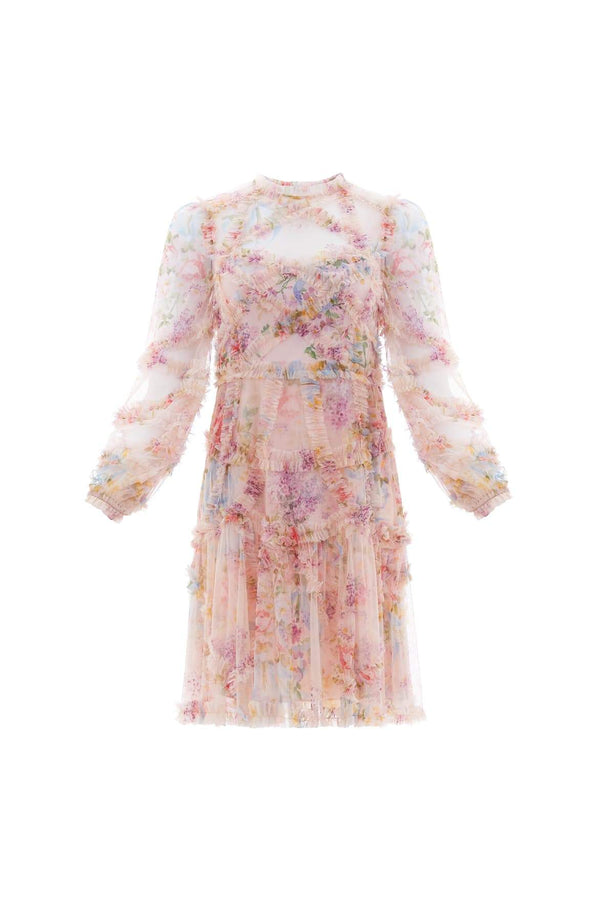Needle & Thread Floral Diamond Ruffle Dress
