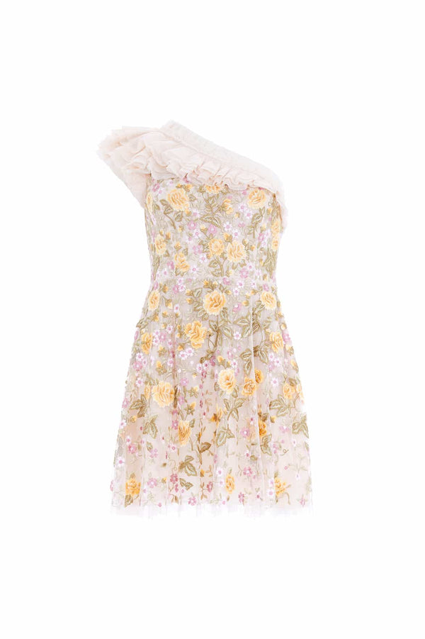 Needle & Thread Florine One-Shoulder Mini Dress