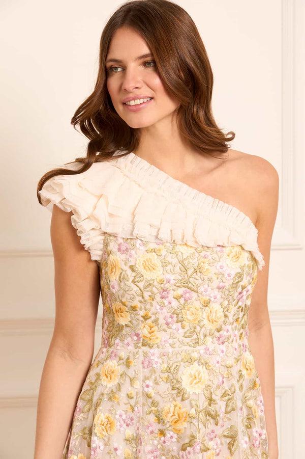 Needle & Thread Florine One-Shoulder Mini Dress