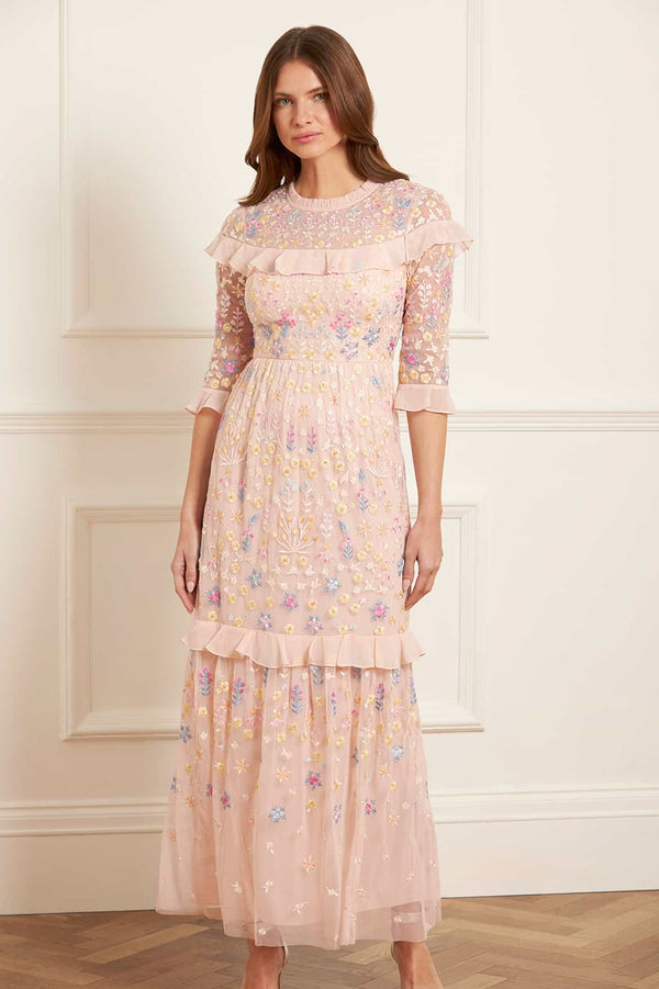 needle & thread Flowerbed Embroidery Ankle Gown