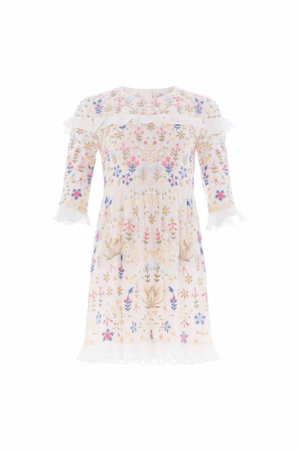 Needle & Thread Flowerbed Embroidery Mini Dress