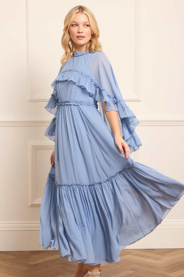 Needle & Thread Harper Chiffon Cape Ankle Gown