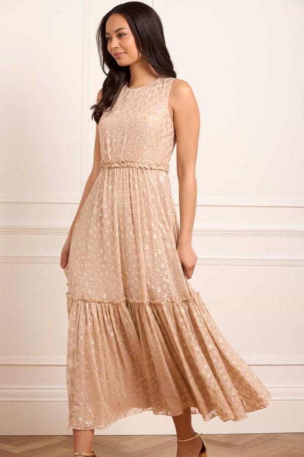 Needle & Thread Harper Lurex Cape Ankle Gown