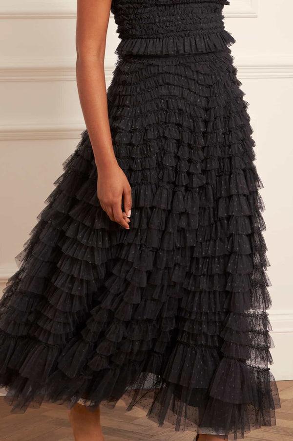 needle & thread Hattie Ruffle Ankle Skirt