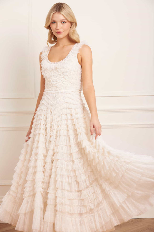 Needle & Thread Hattie Scoop Neck Ankle Gown