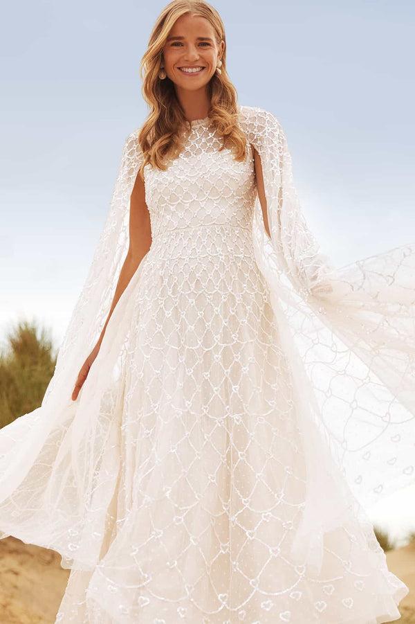 needle & thread Heart Lattice Ankle Gown