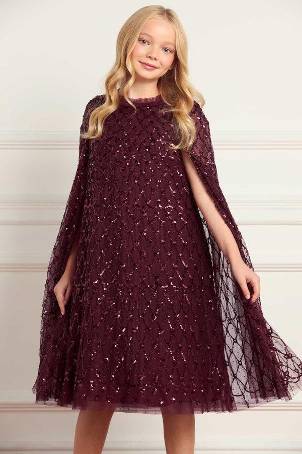 Needle & Thread Heart Lattice Cape Kids Dress