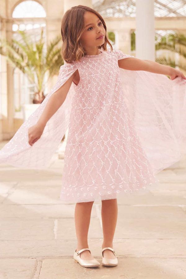 needle & thread Heart Lattice Cape Kids Dress